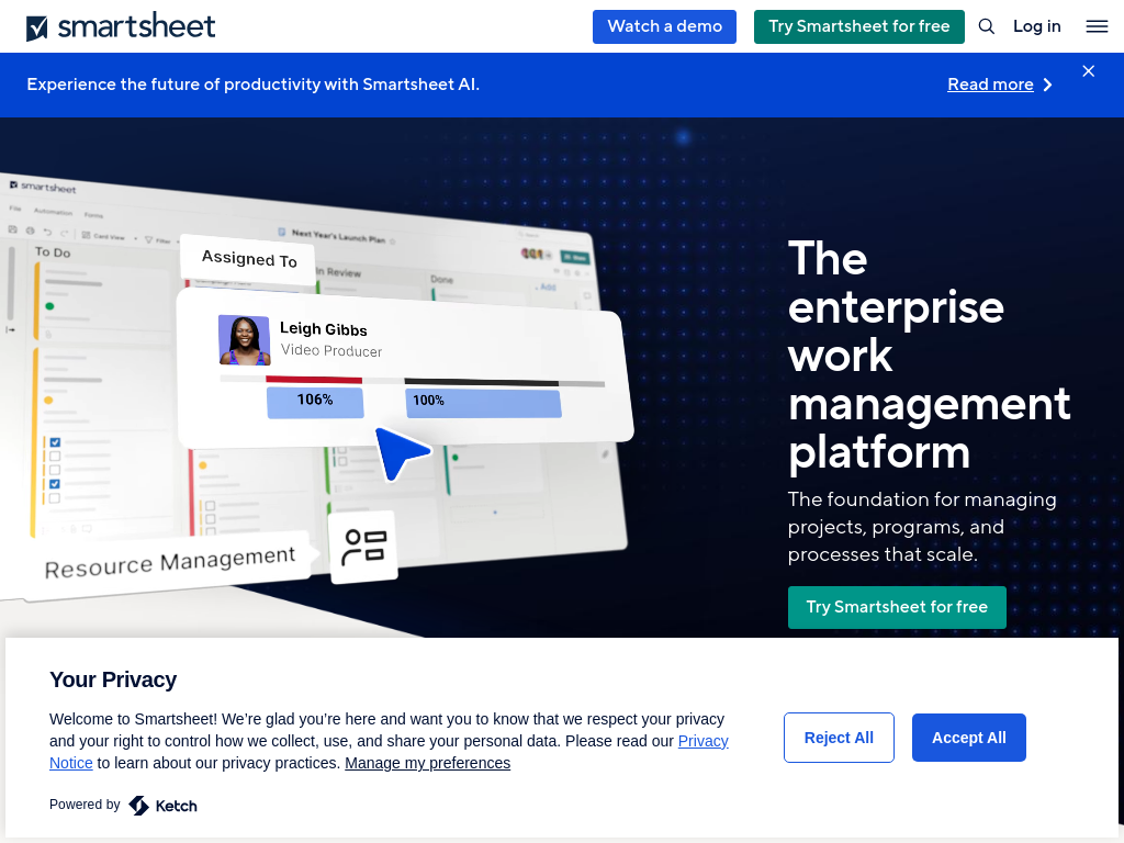 Smartsheet PM tool - WorkLenz